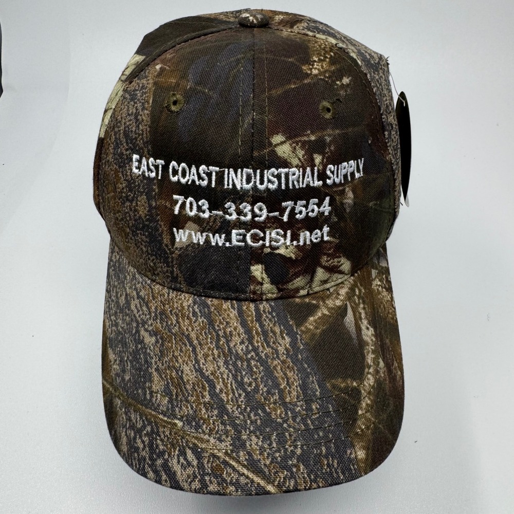 Mossy Oak Camo Hat East Coast Industrial Supply Embroidered Adjustable Cap NWT